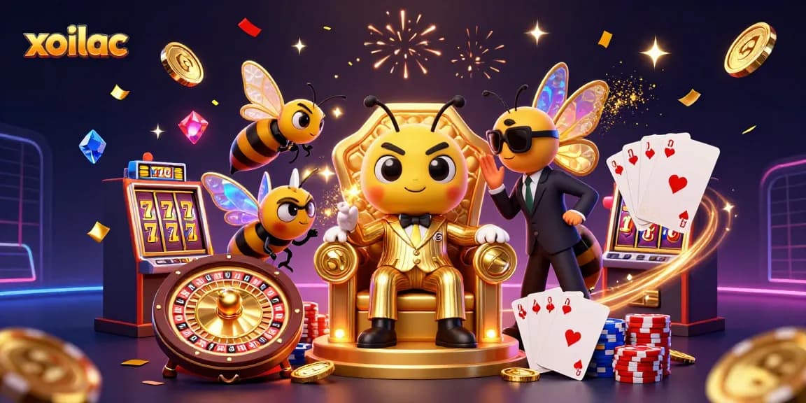 Engage in casino excitement with xoilac's vibrant bumblebee mob boss and lucky slot reels.