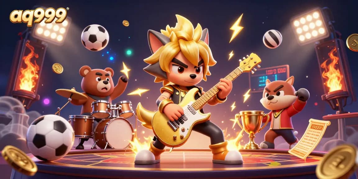 Experience thrilling gameplay at aq999 with an electrifying illustration featuring vibrant casino characters.
