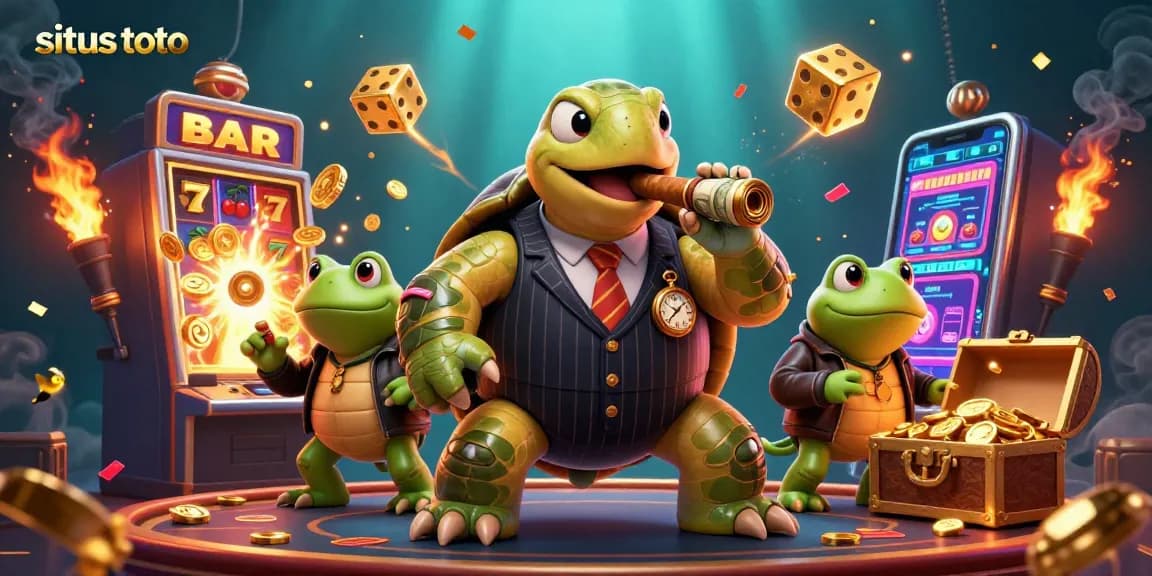 Memenangkan jackpot di situs toto dengan permainan slot modern penuh cahaya dan keseruan.