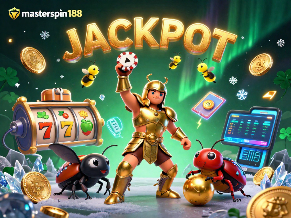 Experience the excitement of masterspin188 with cartoon characters celebrating a jackpot.