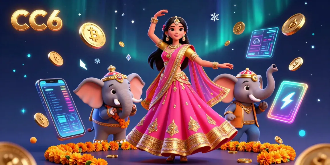Experience the thrills of CC6 with vibrant gaming elements and a beautiful Bollywood-inspired scene.
