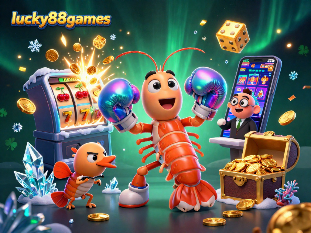 Experience thrilling casino action with lucky88games in a vibrant and dynamic 3D illustration of underwater characters.