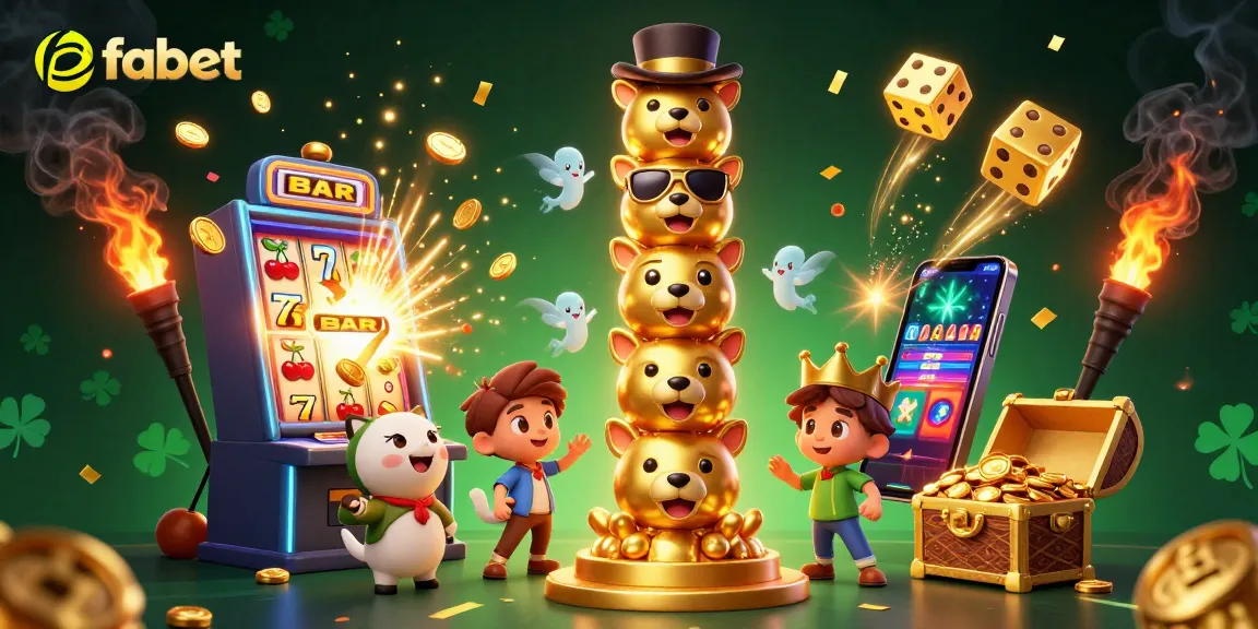 Experience the vibrant thrill of fabet with a golden totem pole and explosive slot machine action.