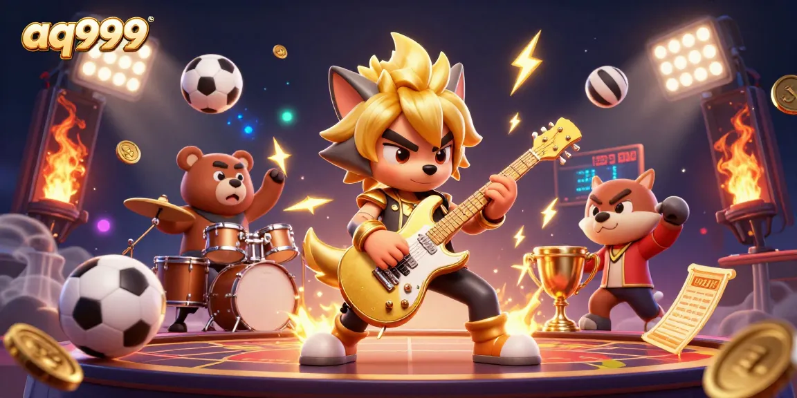 Experience thrilling gameplay at aq999 with an electrifying illustration featuring vibrant casino characters.