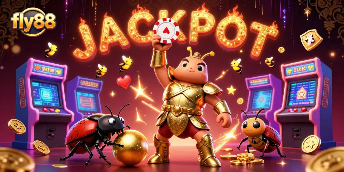 Experience thrilling wins at fly88 with a vibrant, detailed 3D casino illustration showcasing victory and engagement.