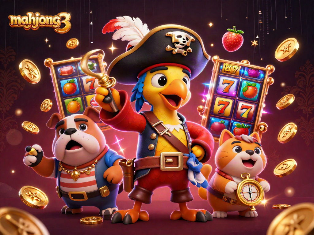 Engage in fast-paced mahjong 3 action with vibrant characters and exciting slot game elements!