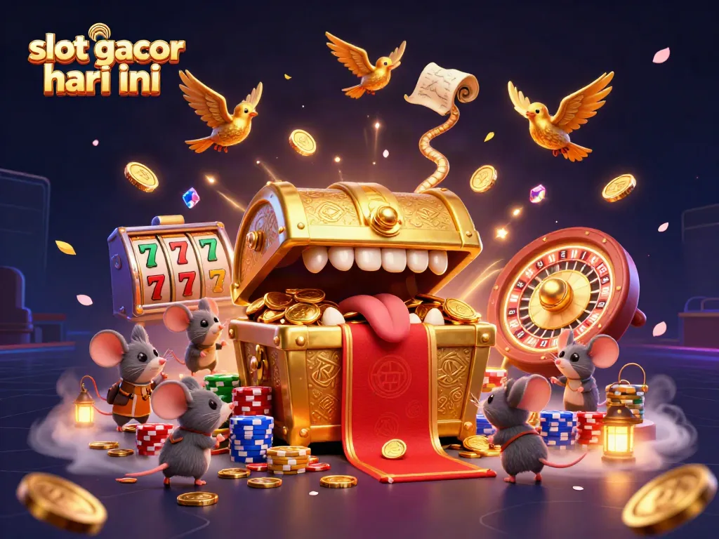 Engage with slot gacor hari ini in a vibrant casino scene filled with dynamic treasures.