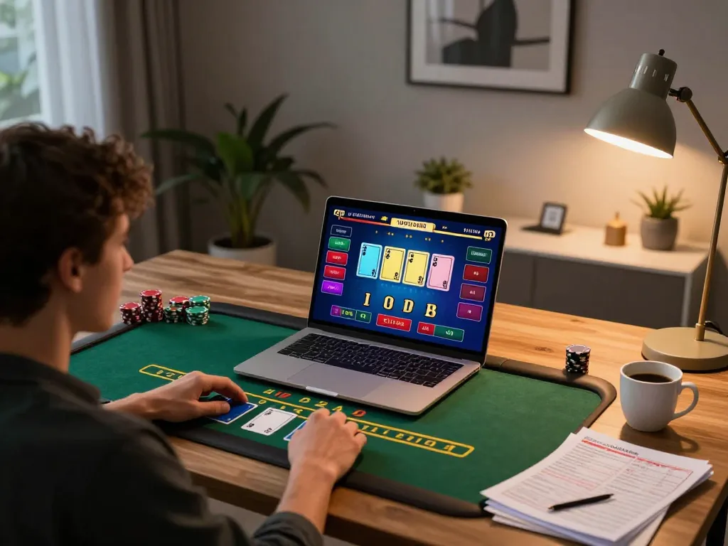 Engage with 8kbet by playing live dealer blackjack in a cozy home setup.
