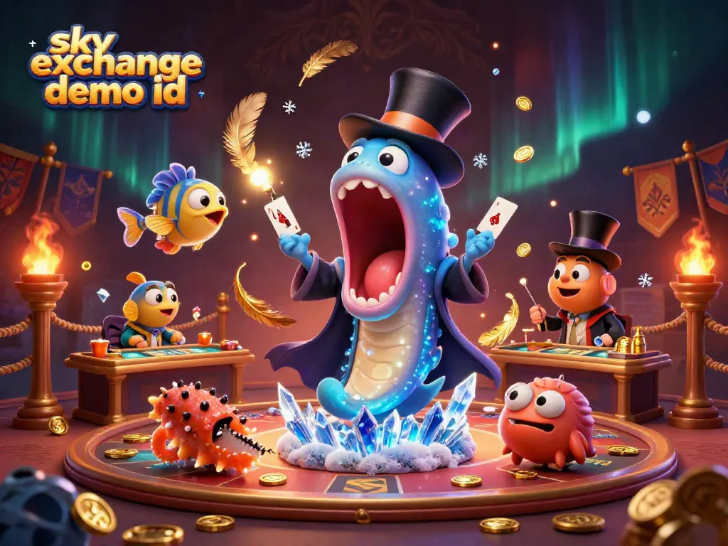 Betting with a sky exchange demo id featuring magical sea creatures in a vibrant casino scene.