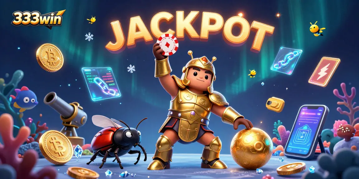 Engage in thrilling action with 333win while witnessing a magical jackpot scene full of vibrant elements.