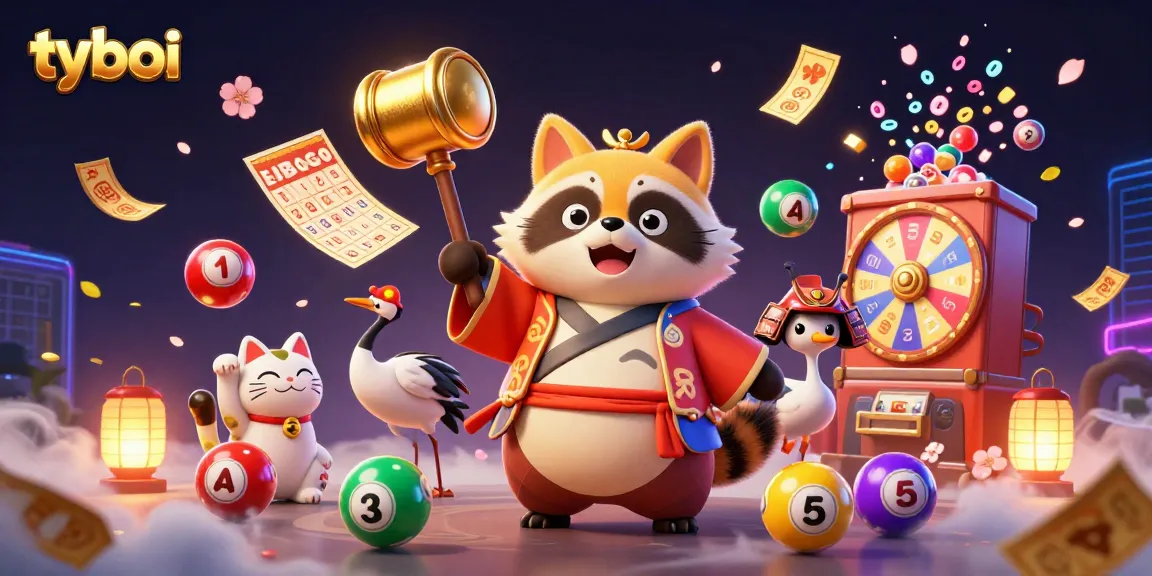 Join the fun with tyboi's animated scene of cheerful characters celebrating gambling luck amidst vibrant games.