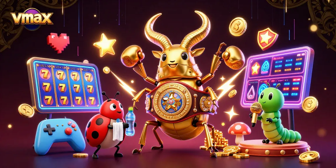 Experience dynamic gambling action with vmax in this colorful casino-themed illustration.