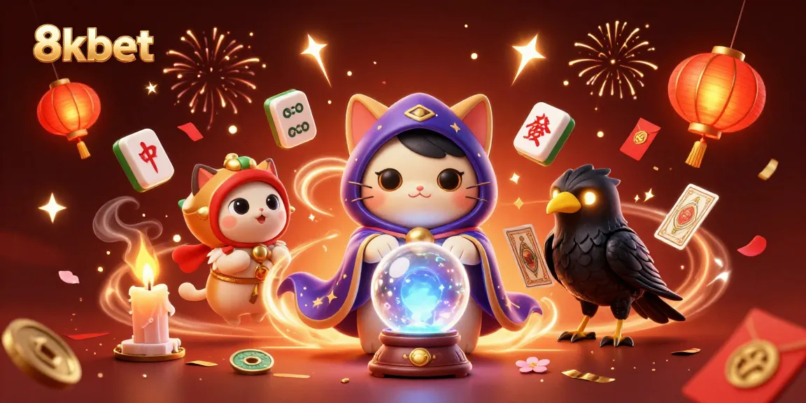 Experience the thrilling world of 8xbet with a vibrant, fantastical illustration of unique characters and casino elements.