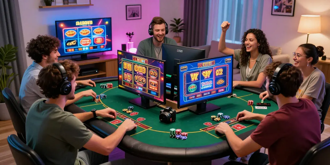 Exciting gaming atmosphere at paraguay-blaze-casino.com with friends enjoying online casino games together.