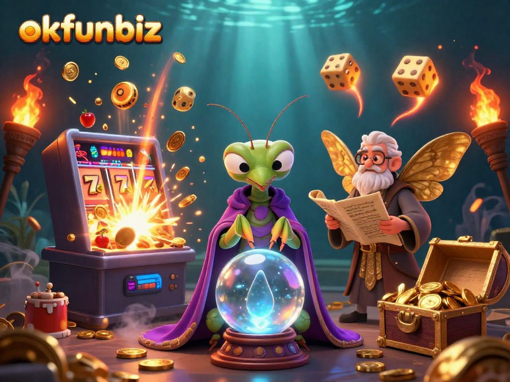 Experience okfunbiz with lively slot adventures in a colorful, engaging casino scene.