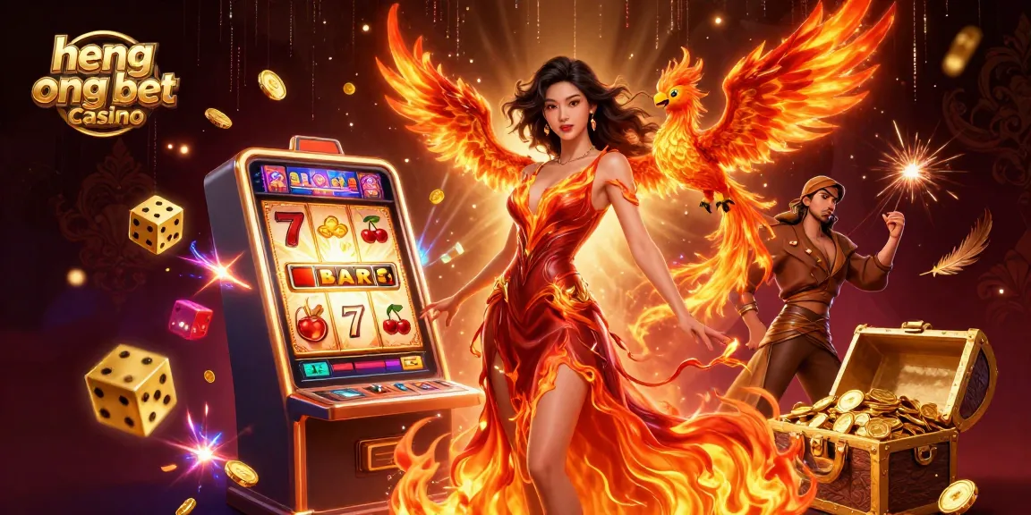 Experience the thrill of heng ong bet casino with a stunning Asian woman and vibrant gaming elements.