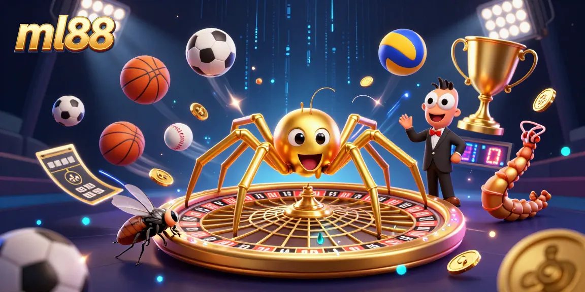 Experience thrilling bets on ml88 as a spider spins the roulette web amid lively sports action.